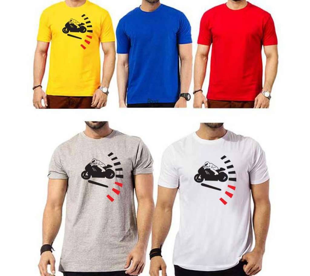 Combo Moto Racer T-Shirt For Man-5 Pcs Combo 