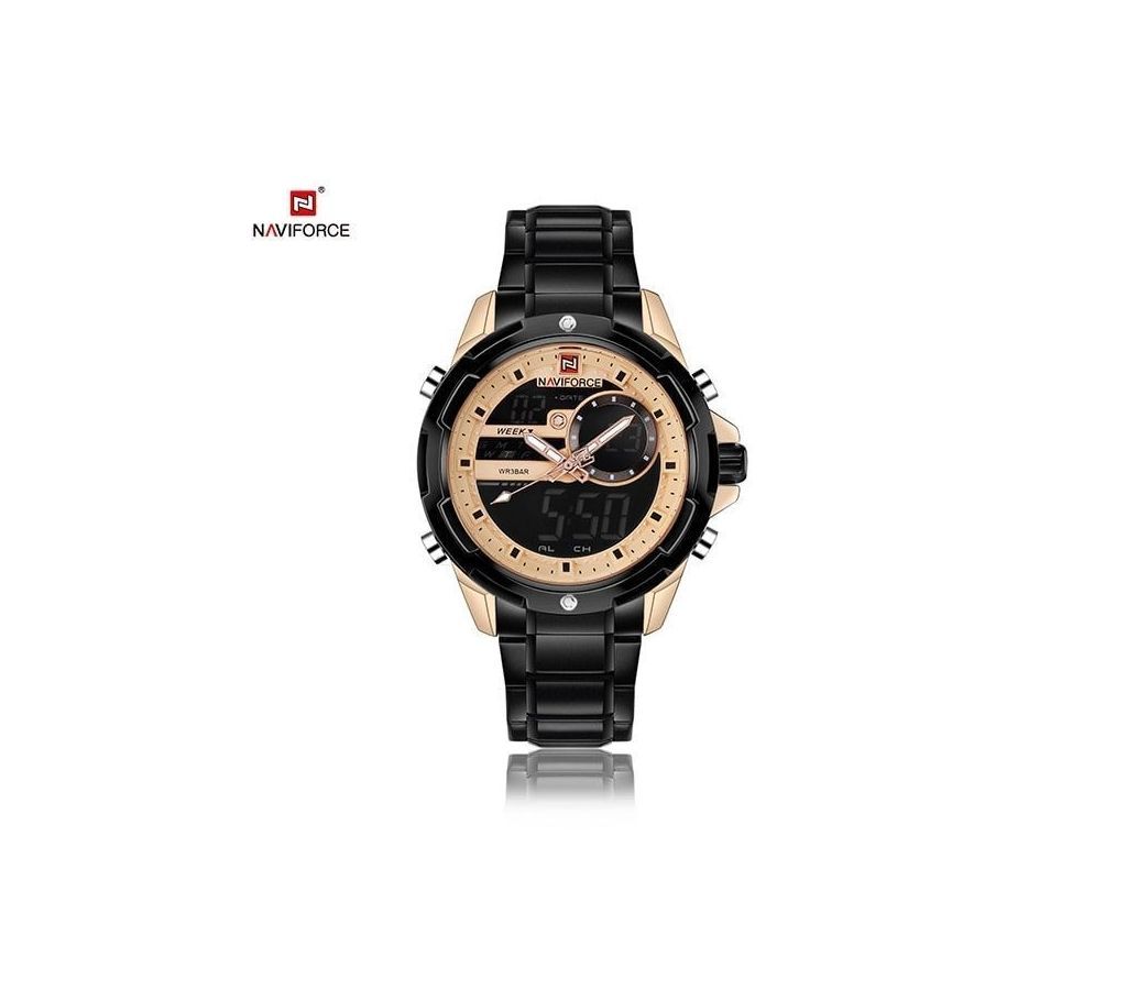 NAVIFORCE Mens Watch  NF9120  Black with Rose Gold  B24