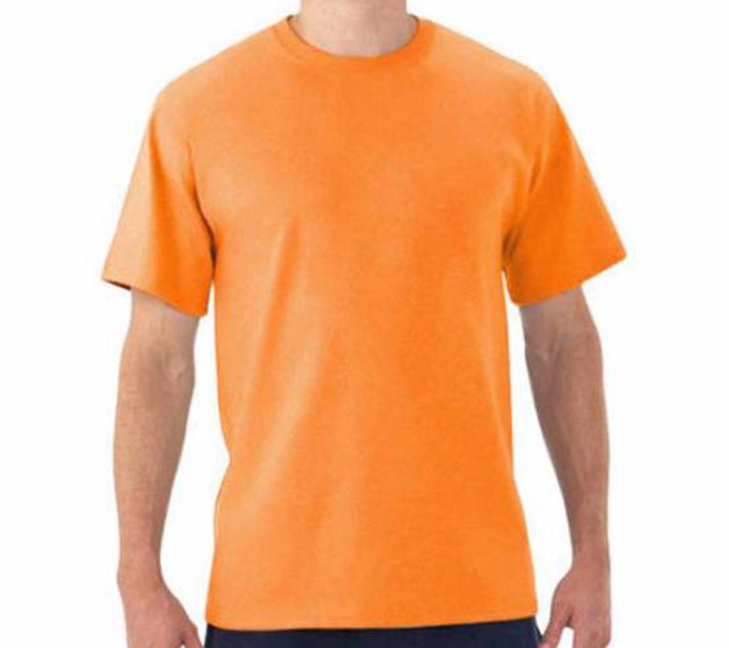 Gents Round Neck Orange Color T-Shirt