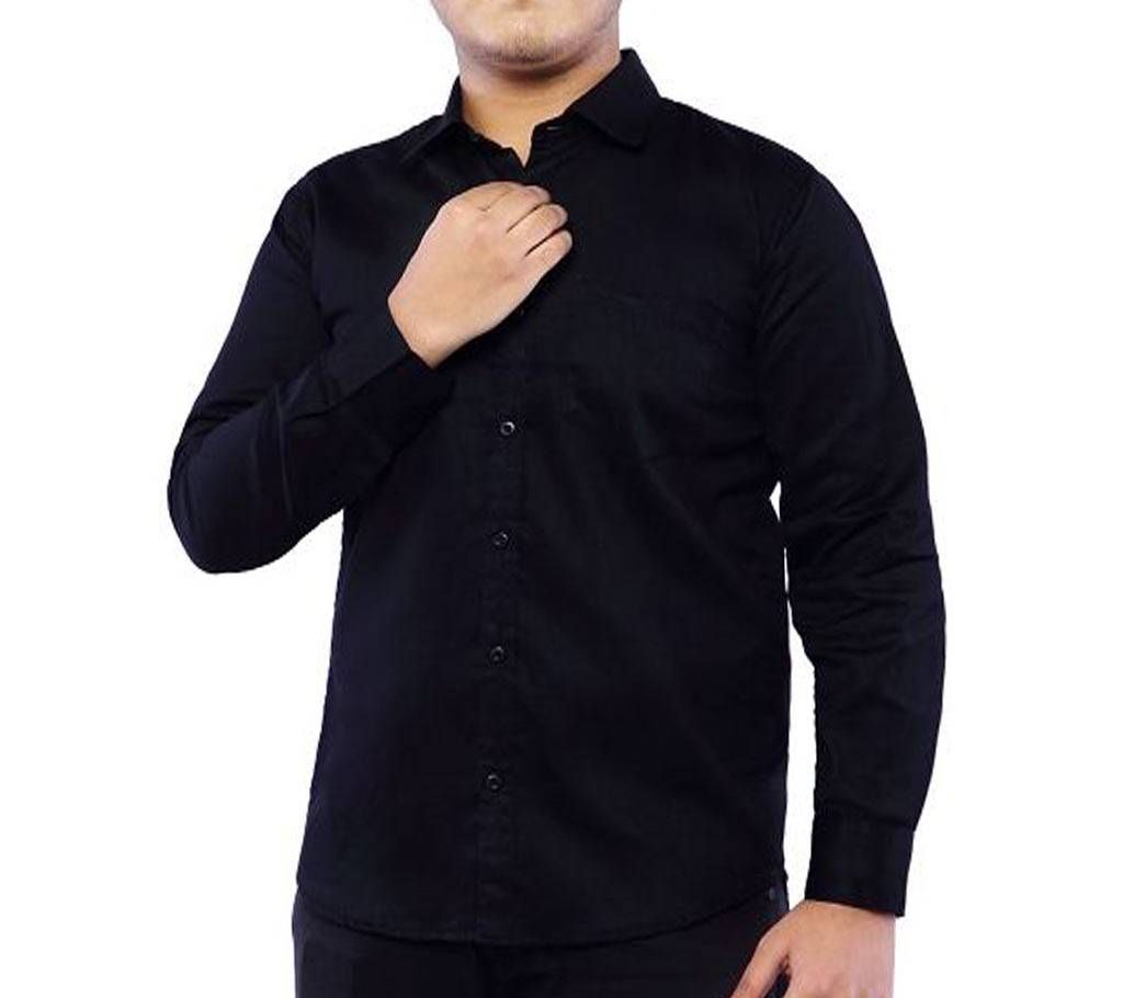 Full Sleeve Shirt for Man cotton- Black