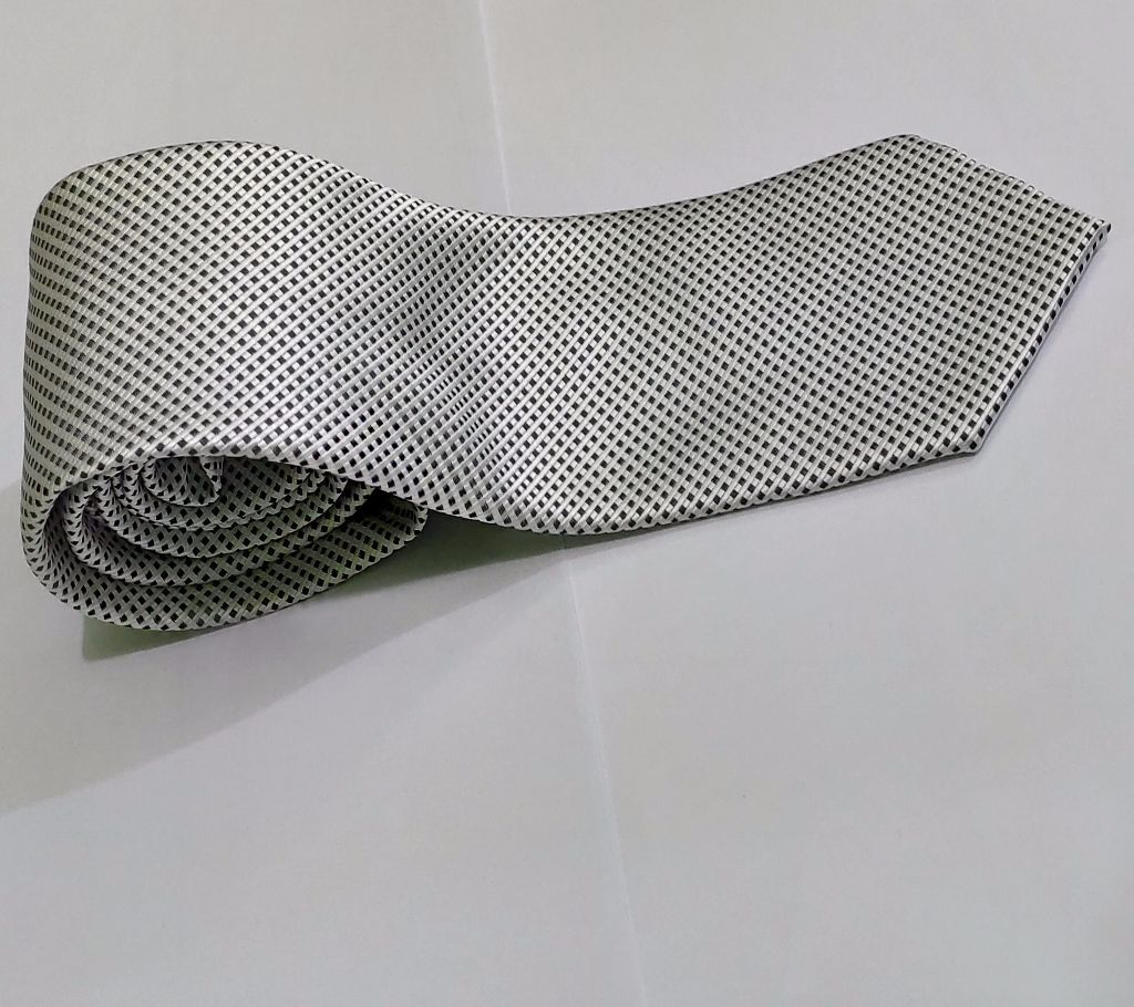 7.5 cm Striped Silk Neckties for Man Silver