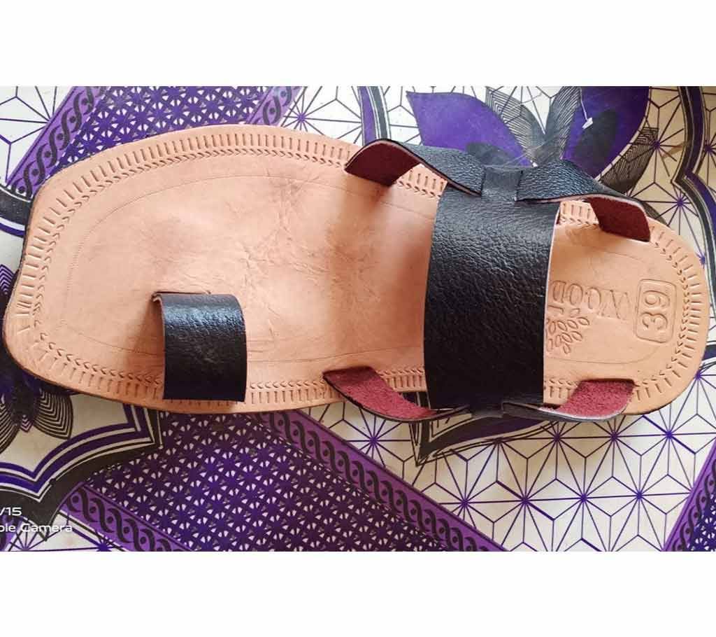 Mens Summer Leather Sandals-Brown And Black 