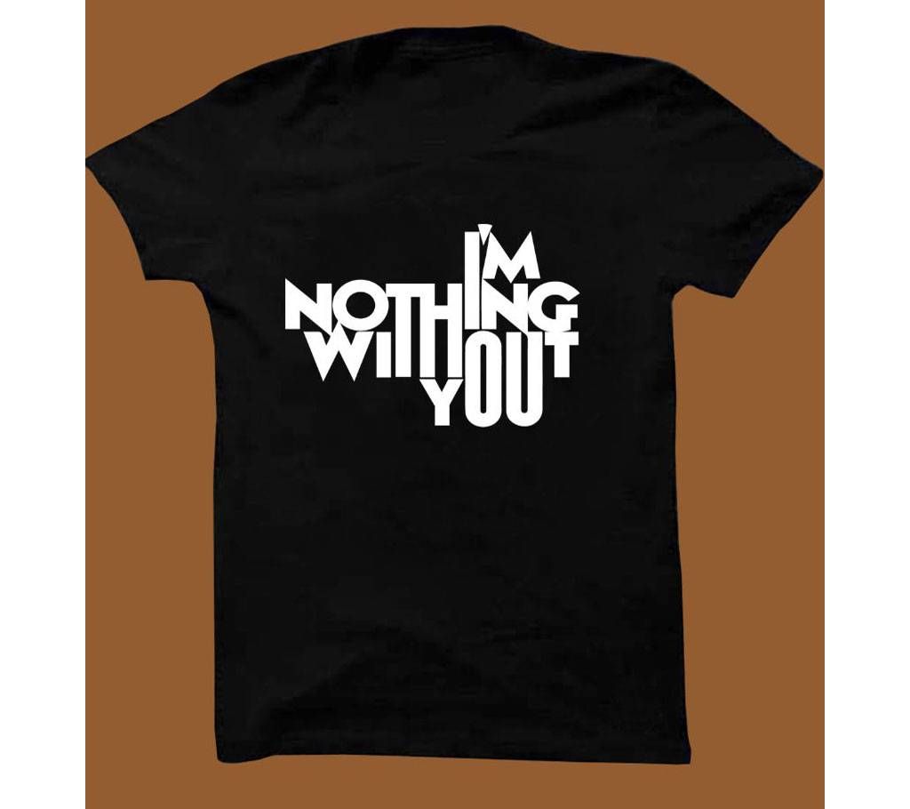 Black  Cotton Short Sleeve T-Shirt for Men BTS014