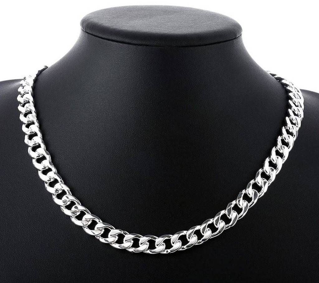 White Plated Inch Necklace For Men's