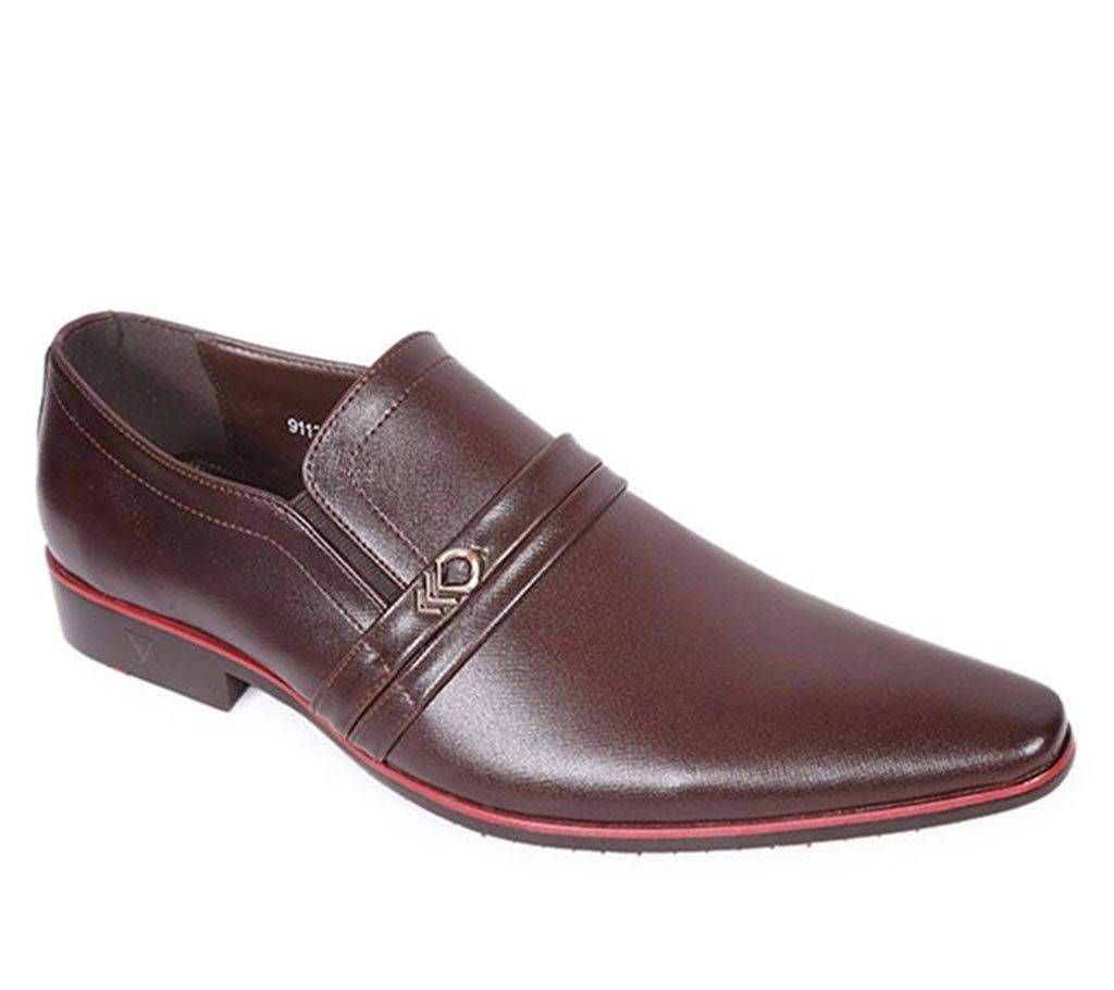 Venturini Men's Dark Brown Soft Leather Casual Heel Shoe

