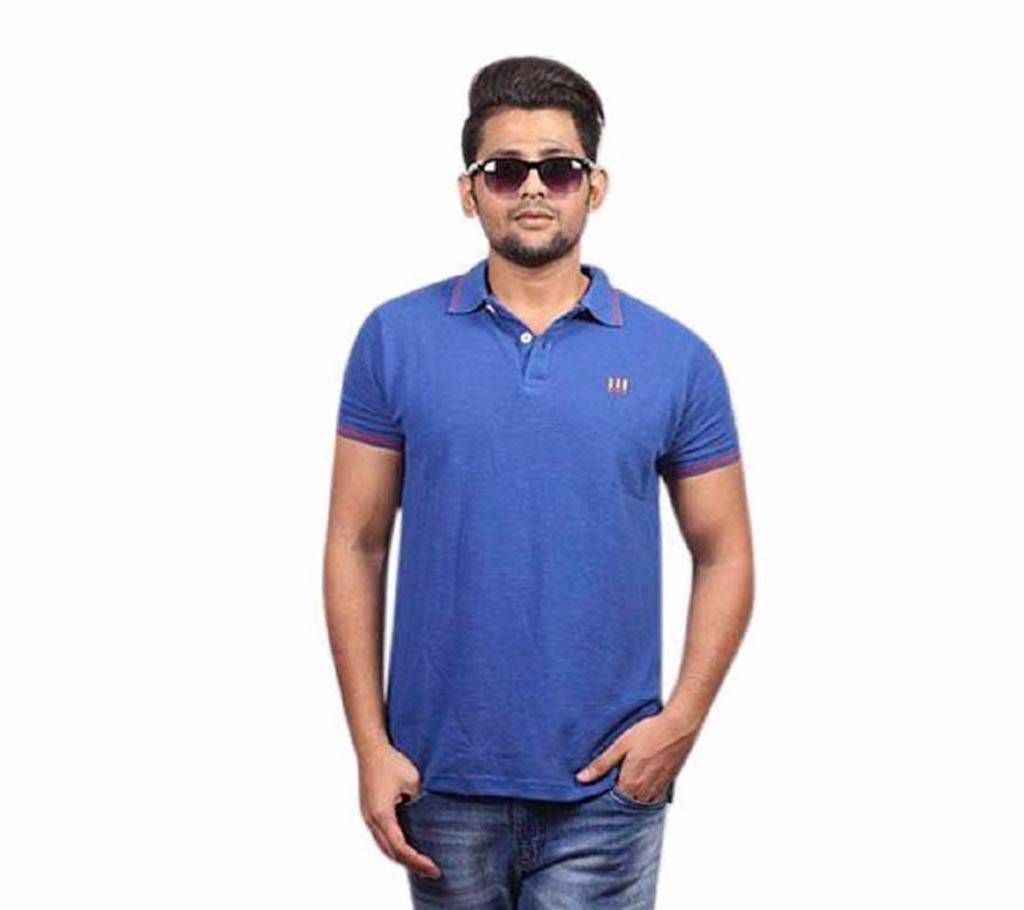 Asmoor royal blue cotton polo shirt for men 