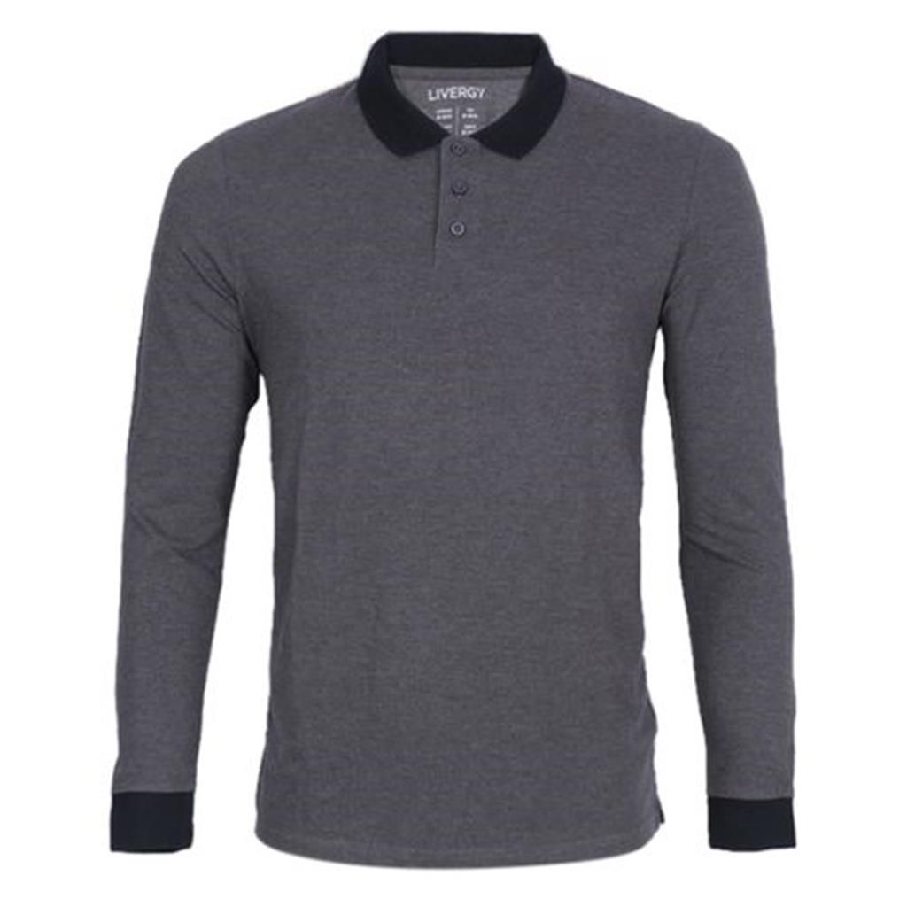 Dim grey long sleeve polo