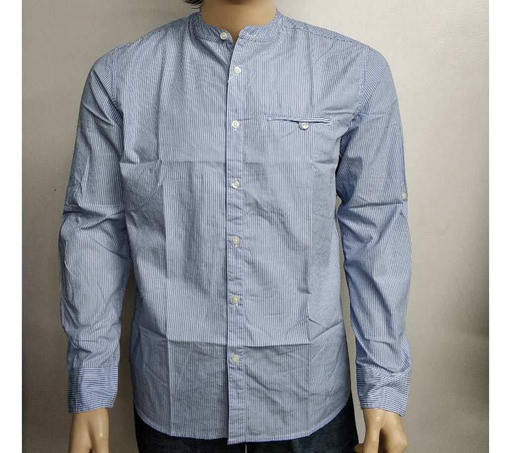 Men's Full Sleeve Casual Ban Collar Shirt -  229