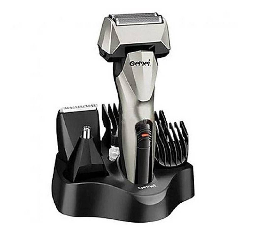 Gemei GM-581 8 in 1 Rechargeable Multi-Grooming Kit - Silver
