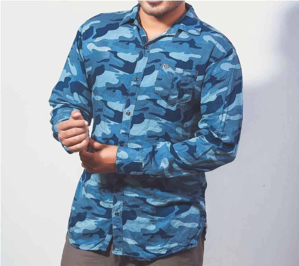 Summer Camo Full Sleeve Shirt For Men