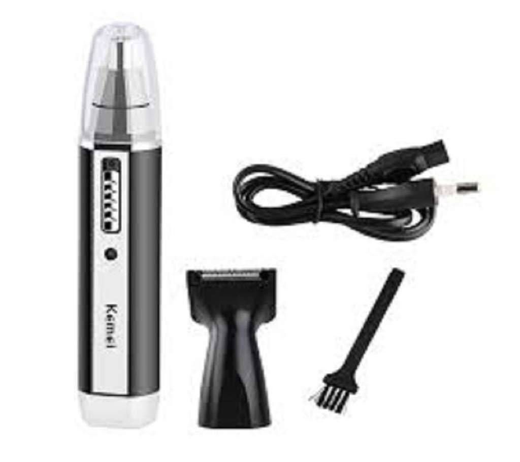 KM-6632 Kemei 2 in 1 Rechargeable Nose Trimmer - Black