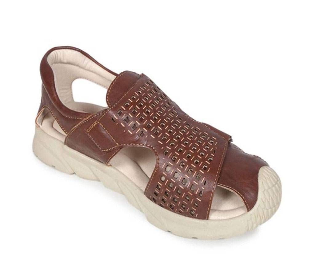 Twinkler Dark Brown Leather Senior Boy's Sandal Shoe