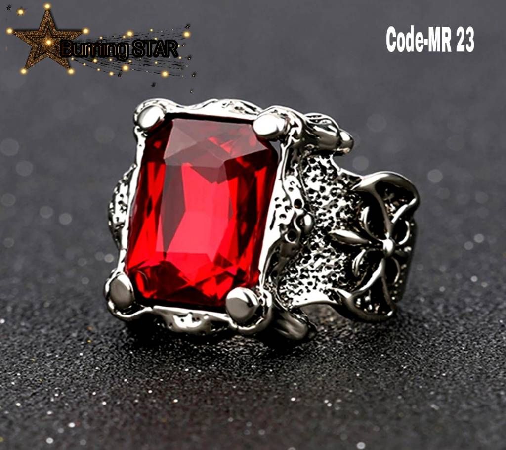 Red Crystal Ring for Men