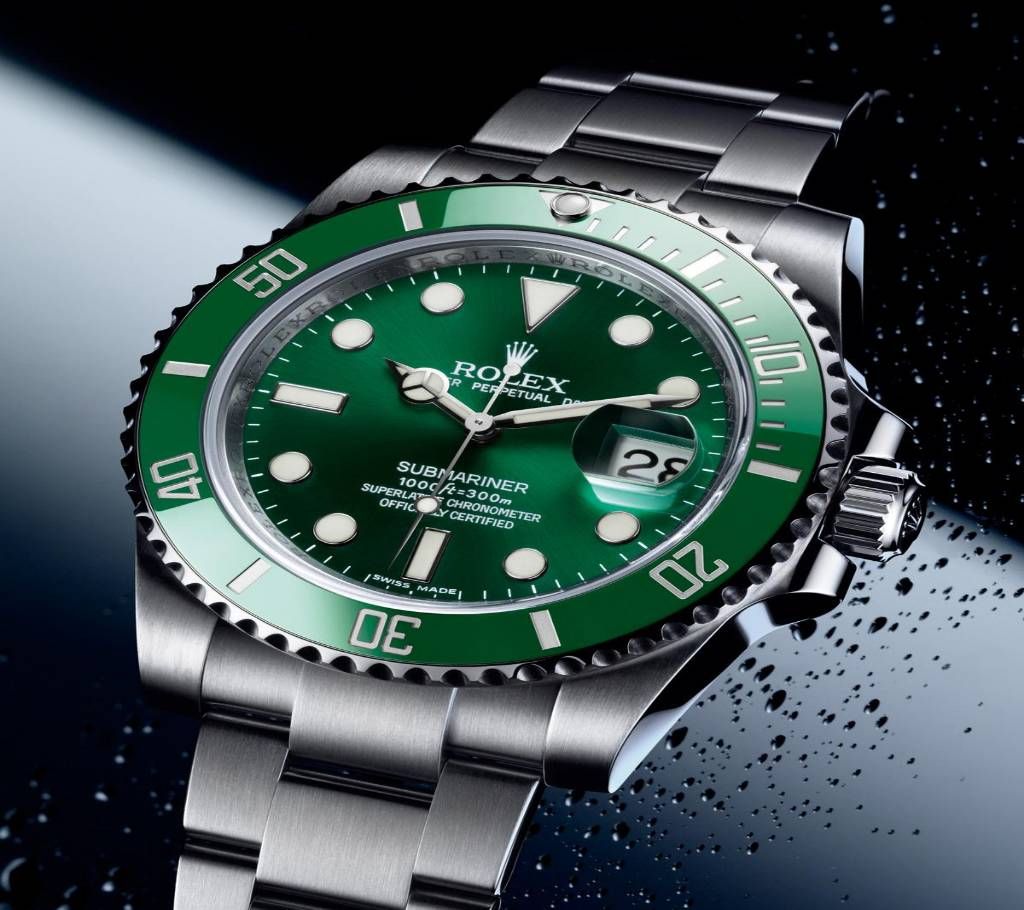Green Dial silver Stainless Steel Oyster Watch-Men