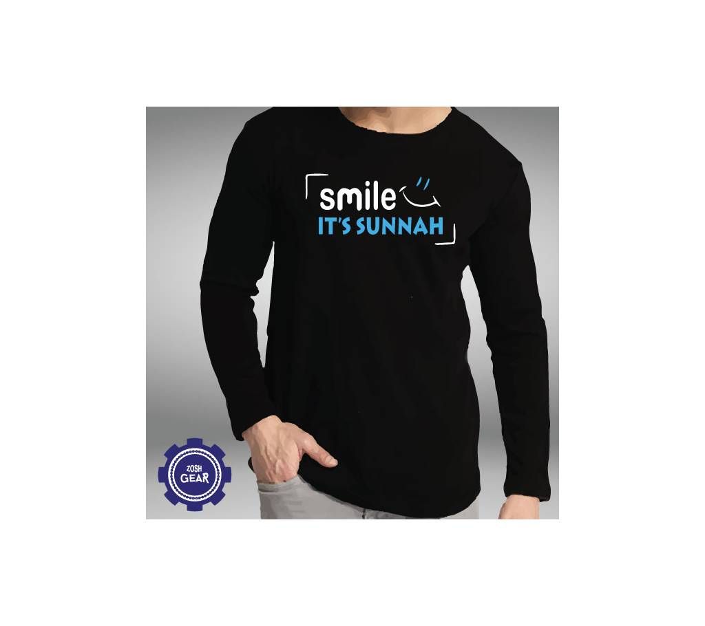 SMILE ITS SUNNAH FULL SLEEVE T SHIRT (BLACK)