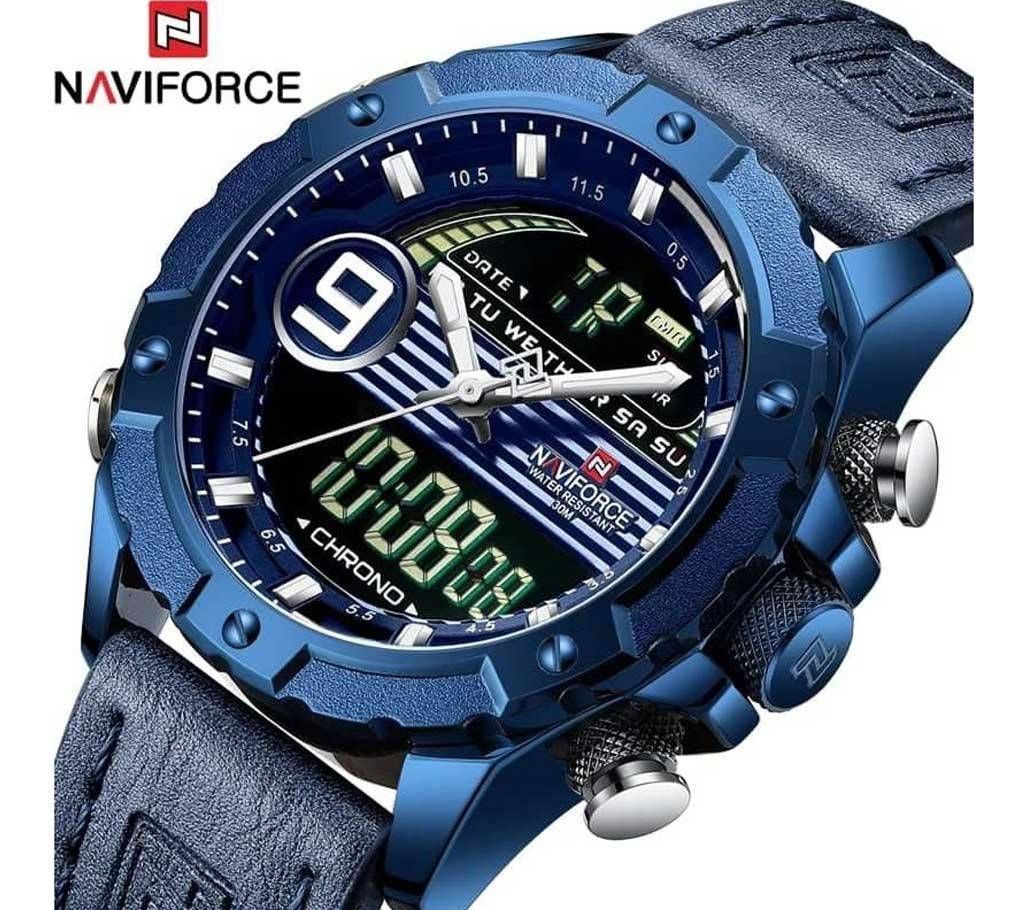NAVIFORCE 9146 BLUE LEATHER WATCH