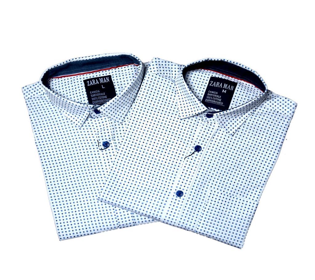 White Long Sleeve Causal Denim Shirt