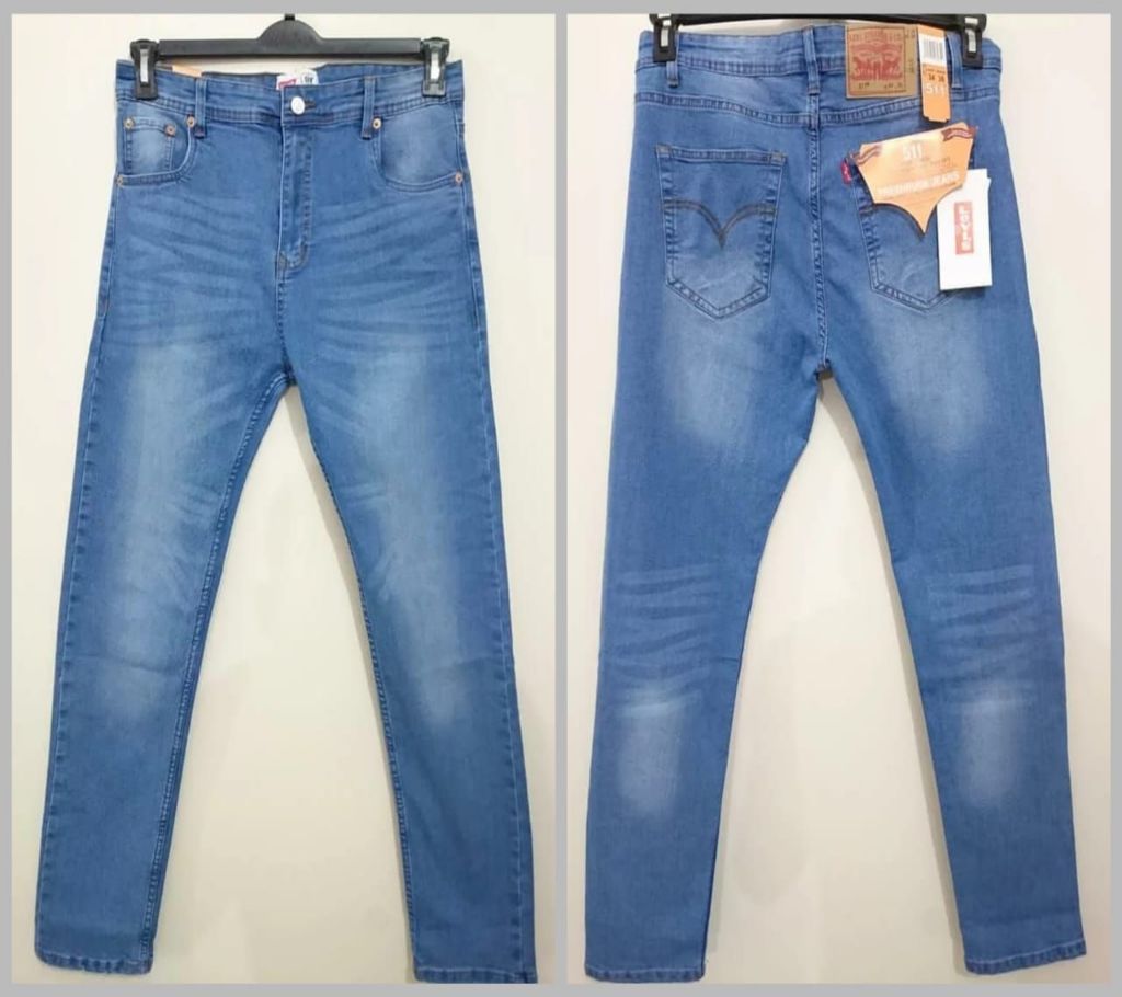 Mens Stylish Stretch Jeans Pant- Levis 511- Light Blue- CAP