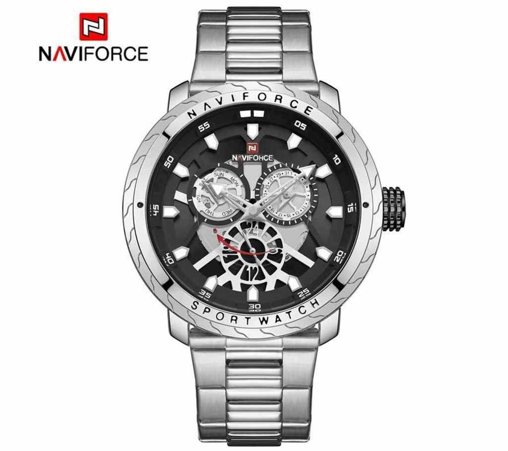 NAVIFORCE NF9158 Silver Stainless Steel Chronograph Watch For Men - Silver
