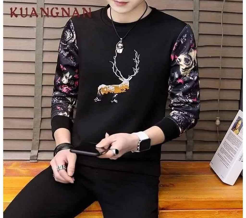Men's Full Sleeve Sweat Shirt  - TS123 - Black - MAF