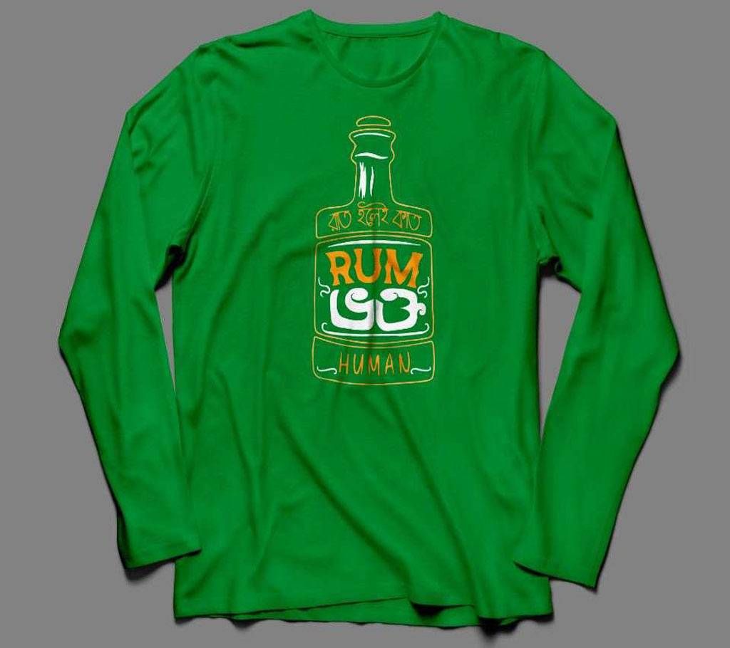 Rat Holei Kat GREEN LONG SLEEVE COTTON TSHIRT FOR MEN