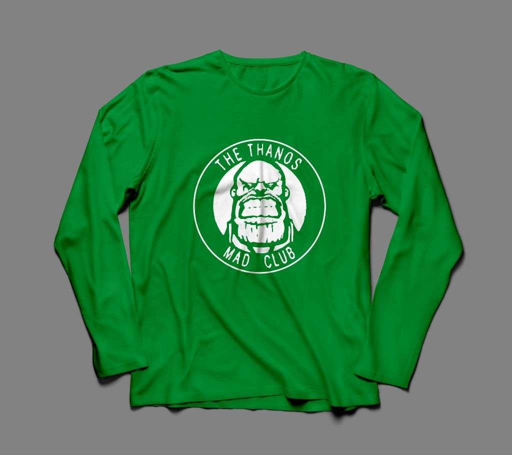 THE THANOS LONG SLEEVE GREEN  COTTON TSHIRT FOR MEN