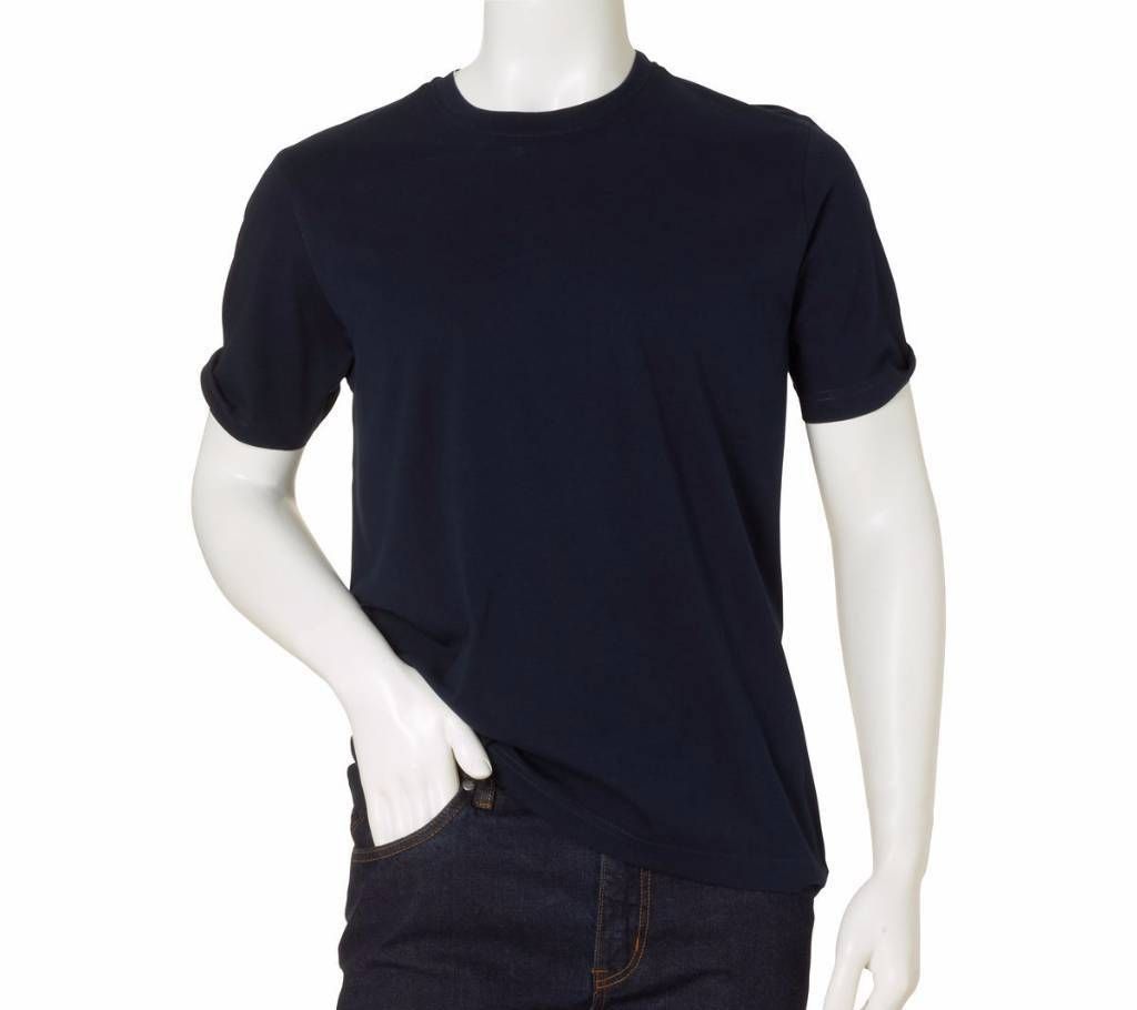 Gents Round Neck Navy Blue Color T-Shirt