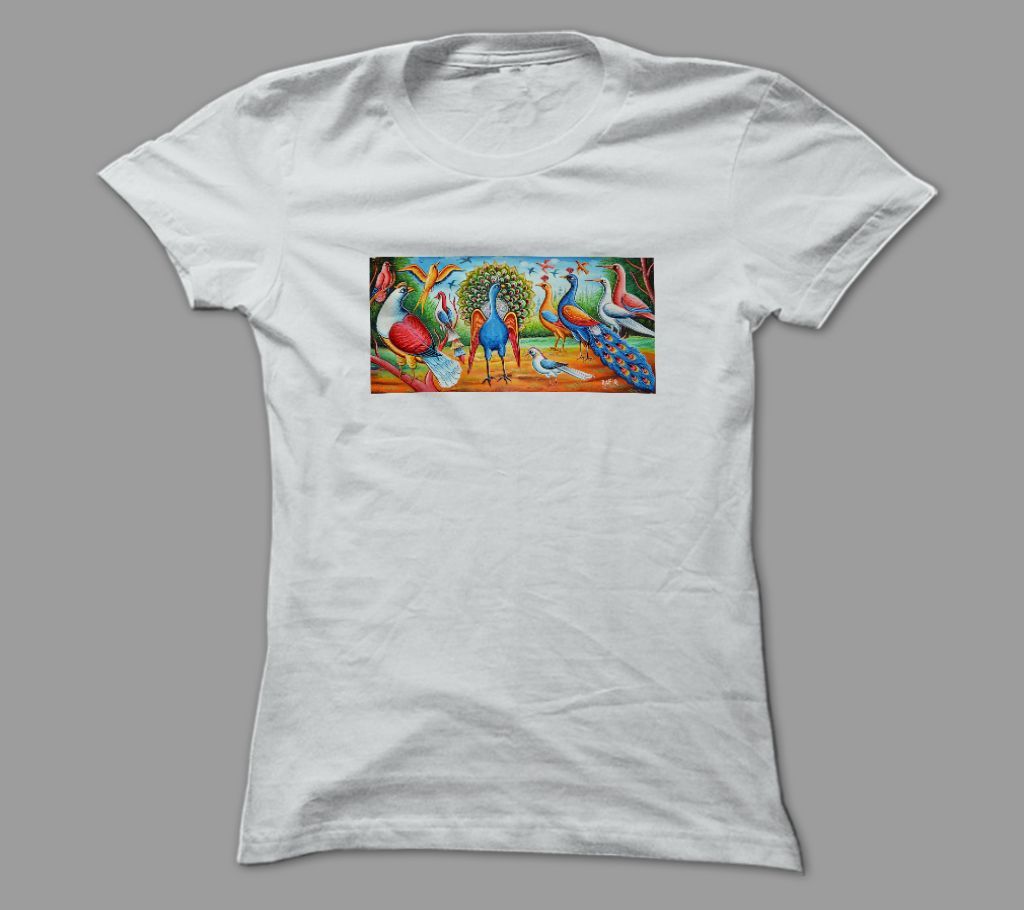 Art Flower BD White Polyester T-Shirt