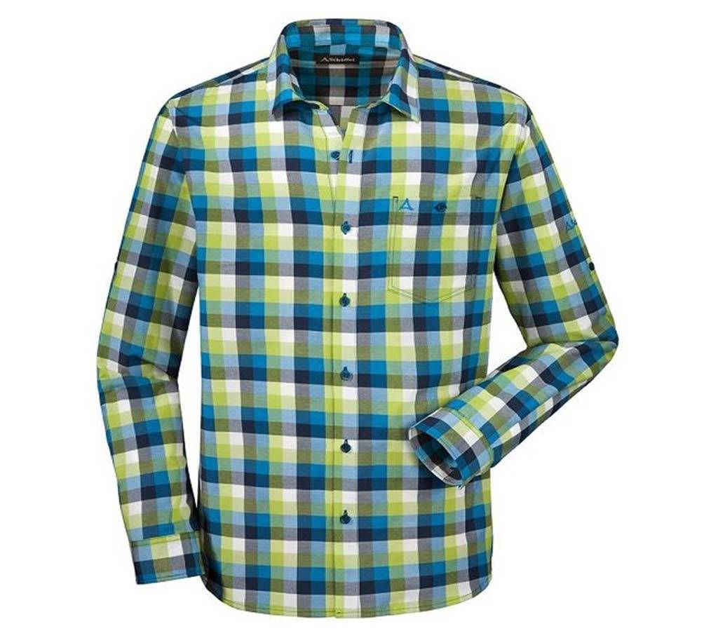 Multicolor Cotton Long Sleeve Shirt for Men-multicolor check 
