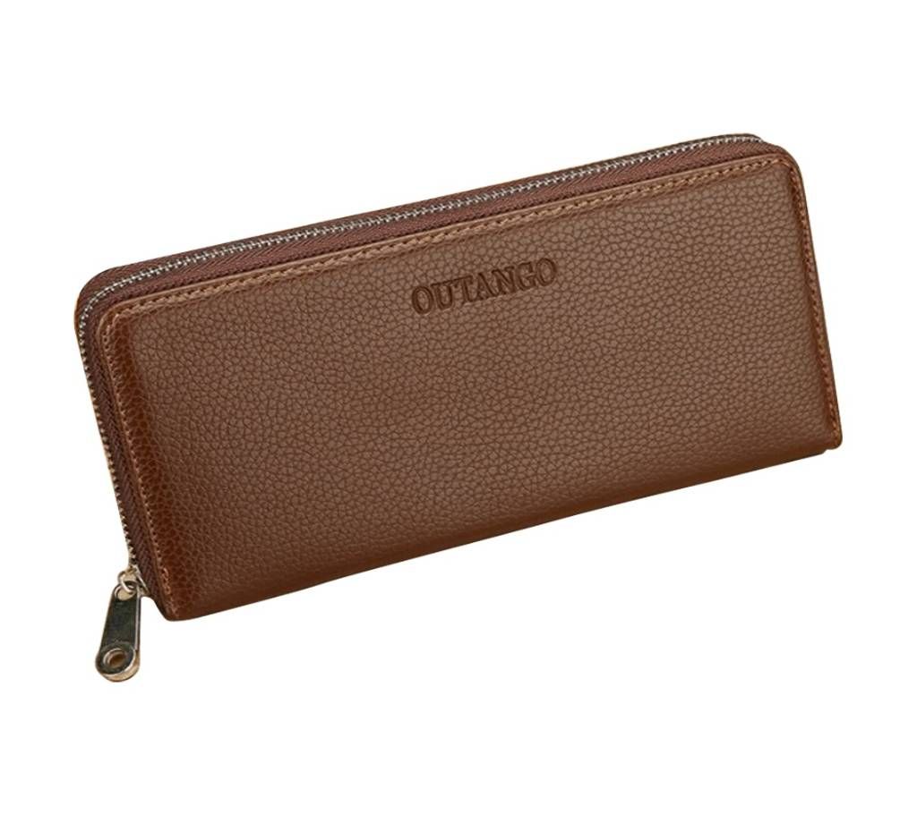 Leather Casual Long Business Zip Wallet For Men