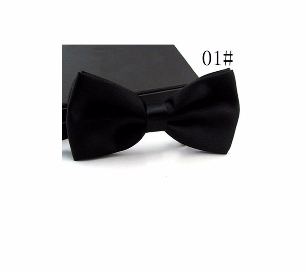 Black Solid Color Formal Bowties For Men