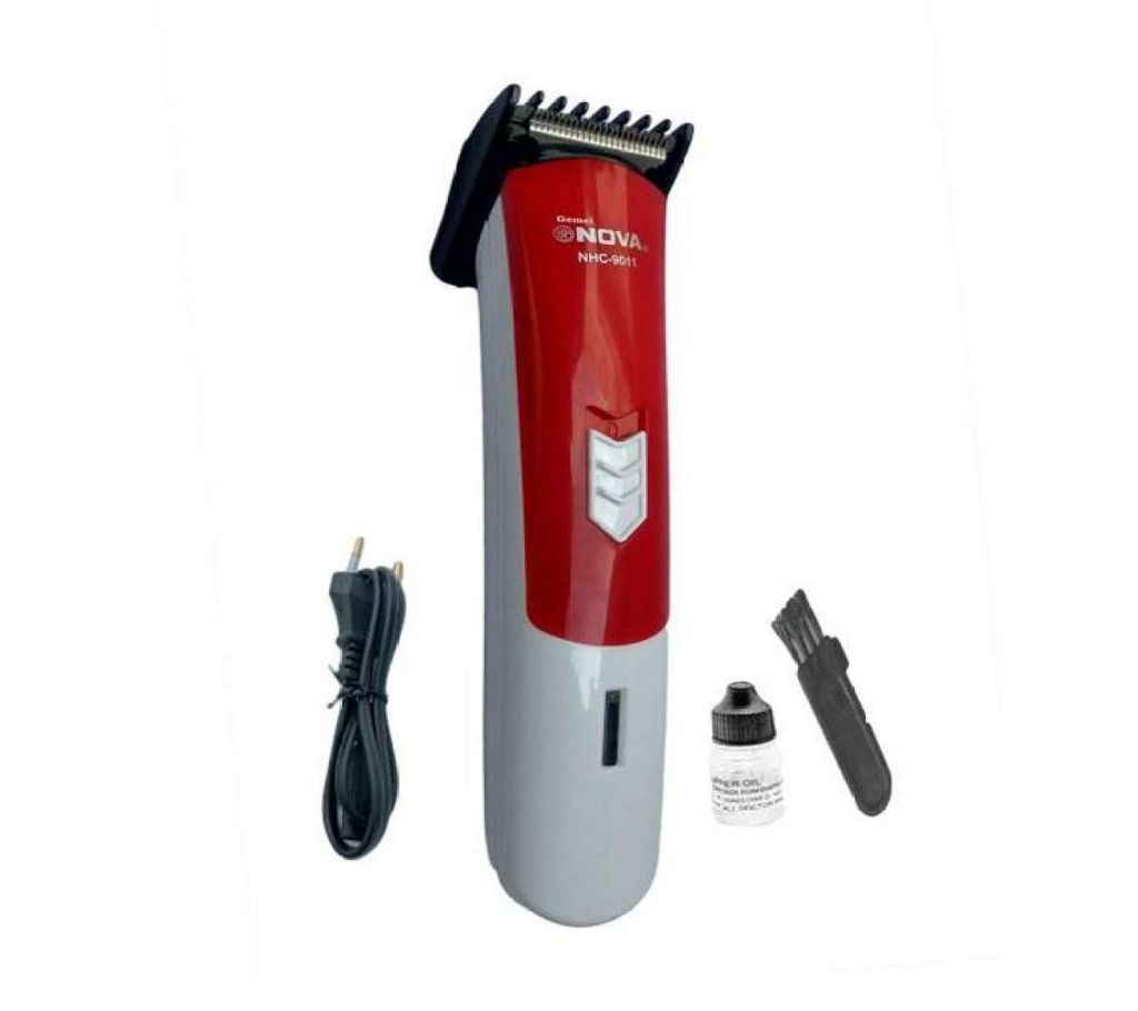 Nova NHC-9011 Rechargeable Hair Cut Trimmer - White and Red