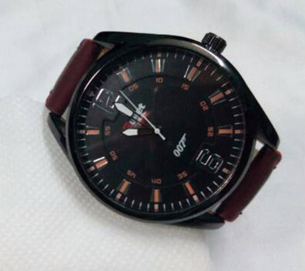 Artificial Leather Gents WristWatch