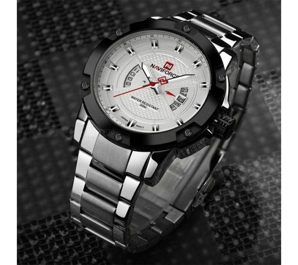 Naviforce Stainless Steel Wrist Watch For Men