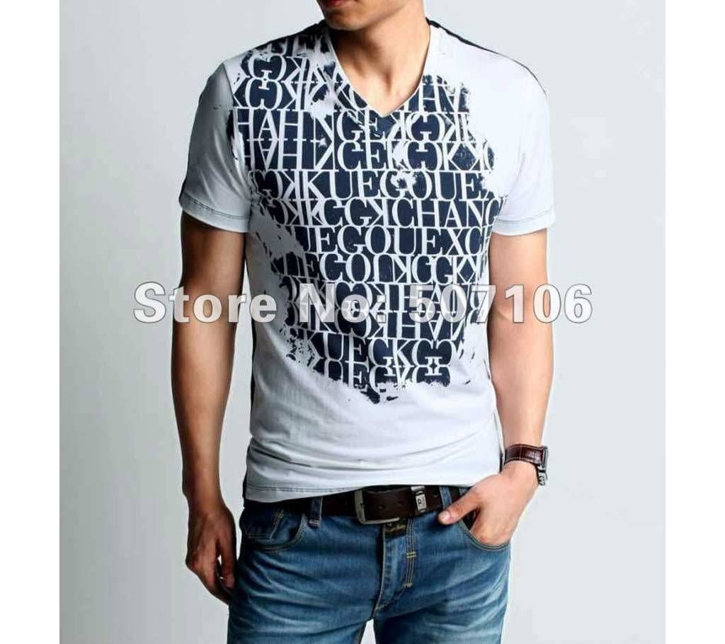 Mens v neck  Half Sleeve T-Shirt