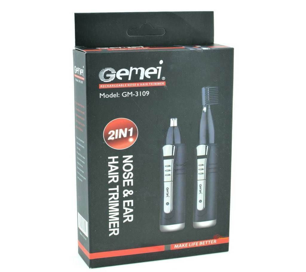 Gemei GM-3109 2 in 1 Rechargeable Noise and Hair Trimmer 