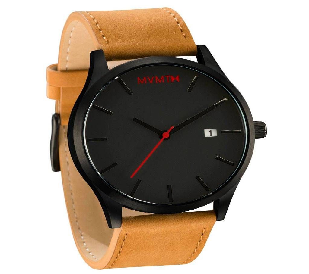 MVMTM Leather Analog Watch For Men - Brown and Black