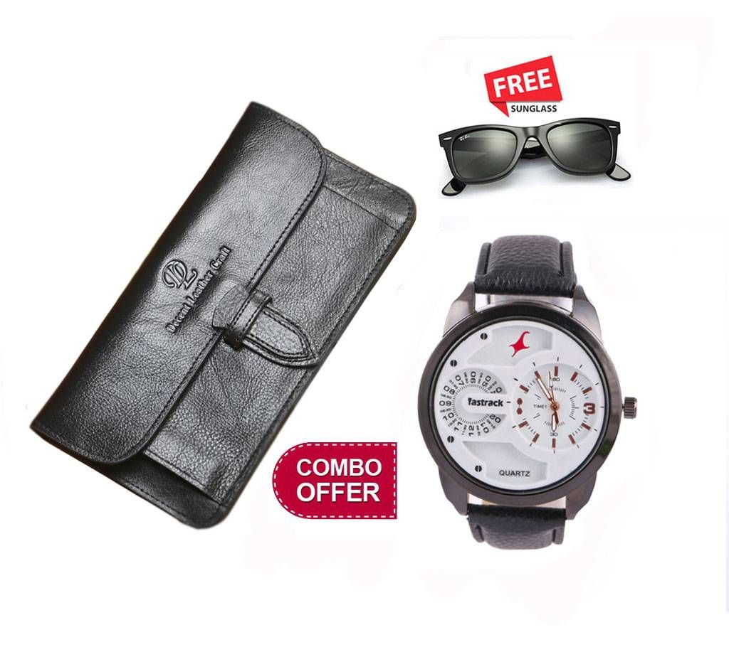 Wallet & Watch for mens with a free Sunglasses 