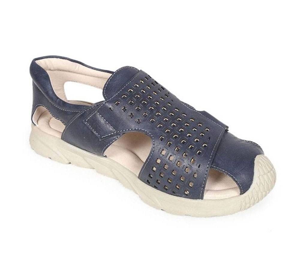 Twinkler Dark Blue Leather Senior Boy's Sandal Shoe