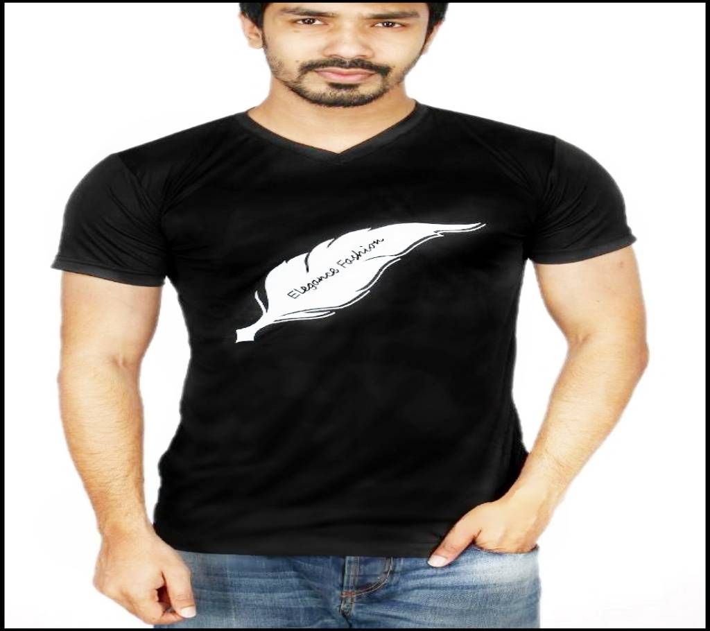Black Micro Half Sleeve Cotton T-shirt