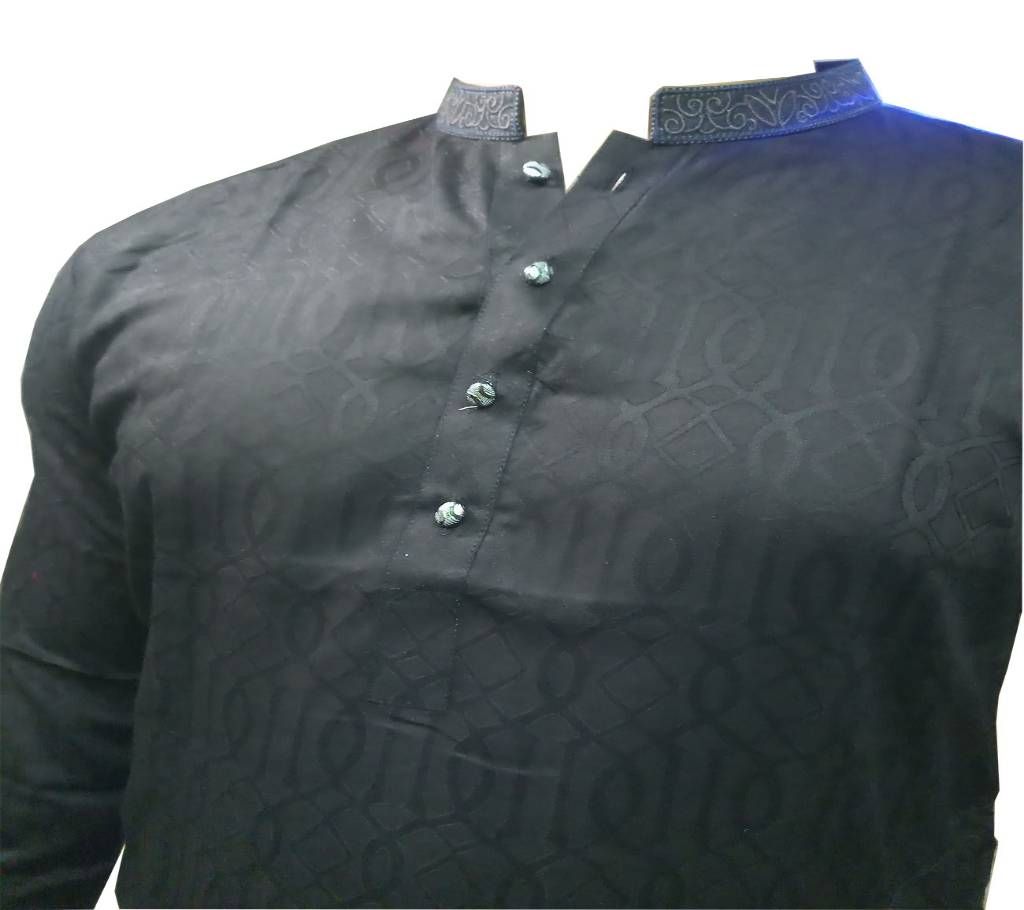 Semi Fitting Black Panjabi
