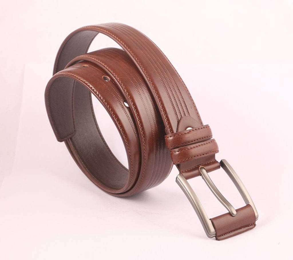 Chocolate PU Leather Formal Belt For Men