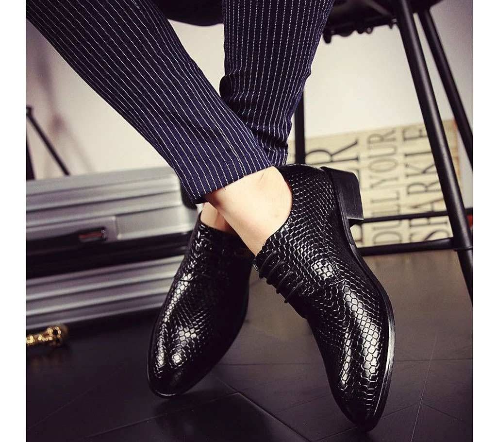 Menz Faux Leather Formal Shoes - 589 - Black