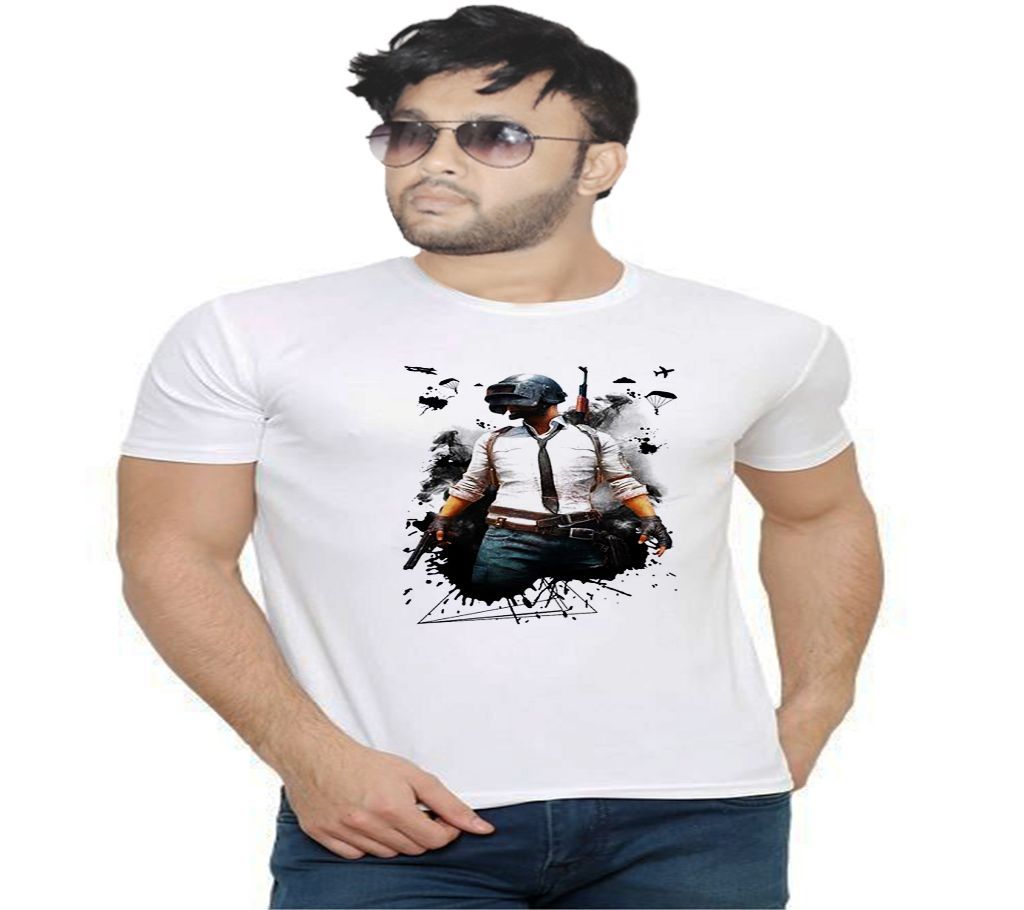 PUBG Graphic Print Round Neck T-Shirt for Men