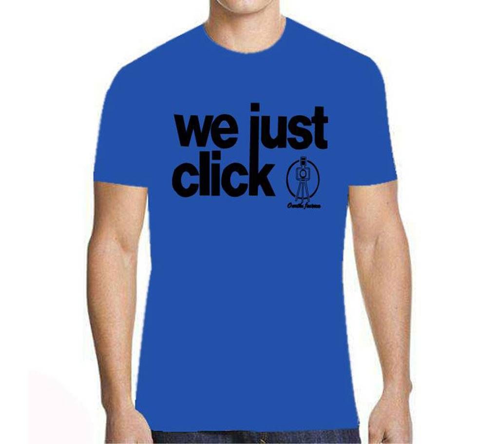 we just click Gent's Round Neck Printed Cotton T-shirt