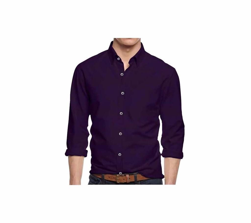Purple Panama Long Sleeve Casual Shirt for Men  2