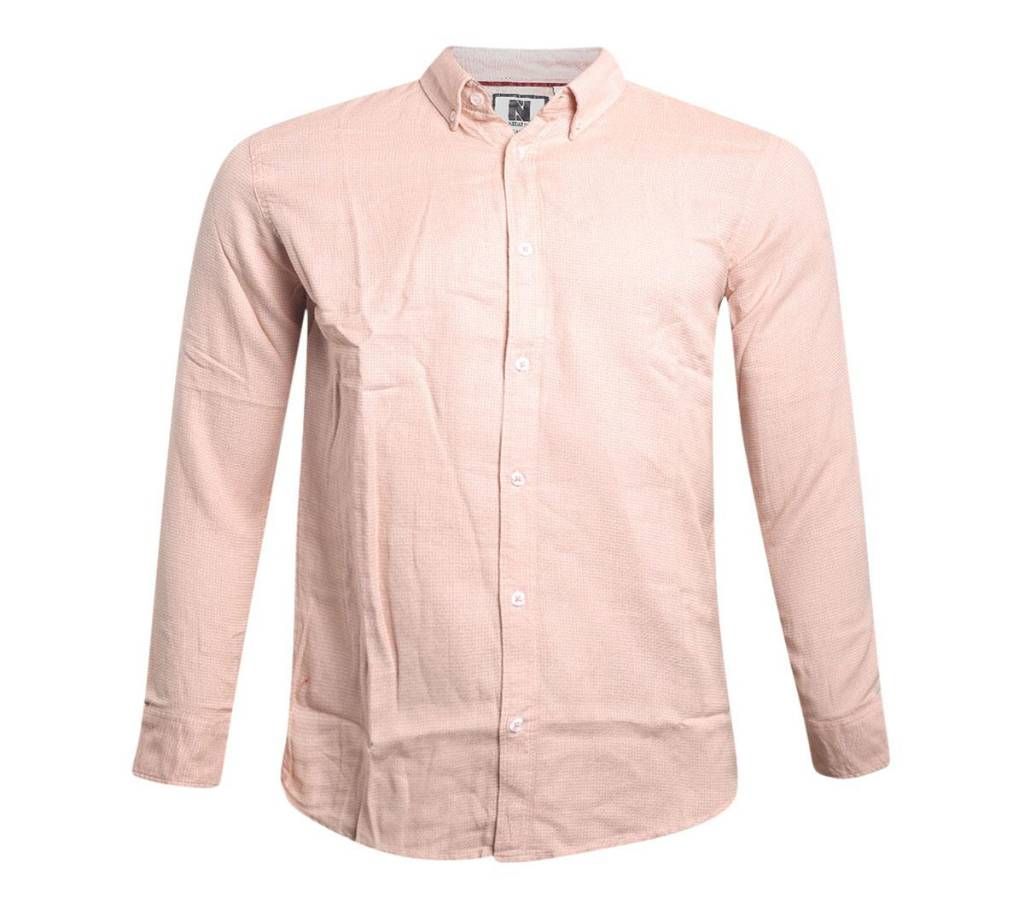 Blush Pink Solid Color Full Sleeve shirts for Men