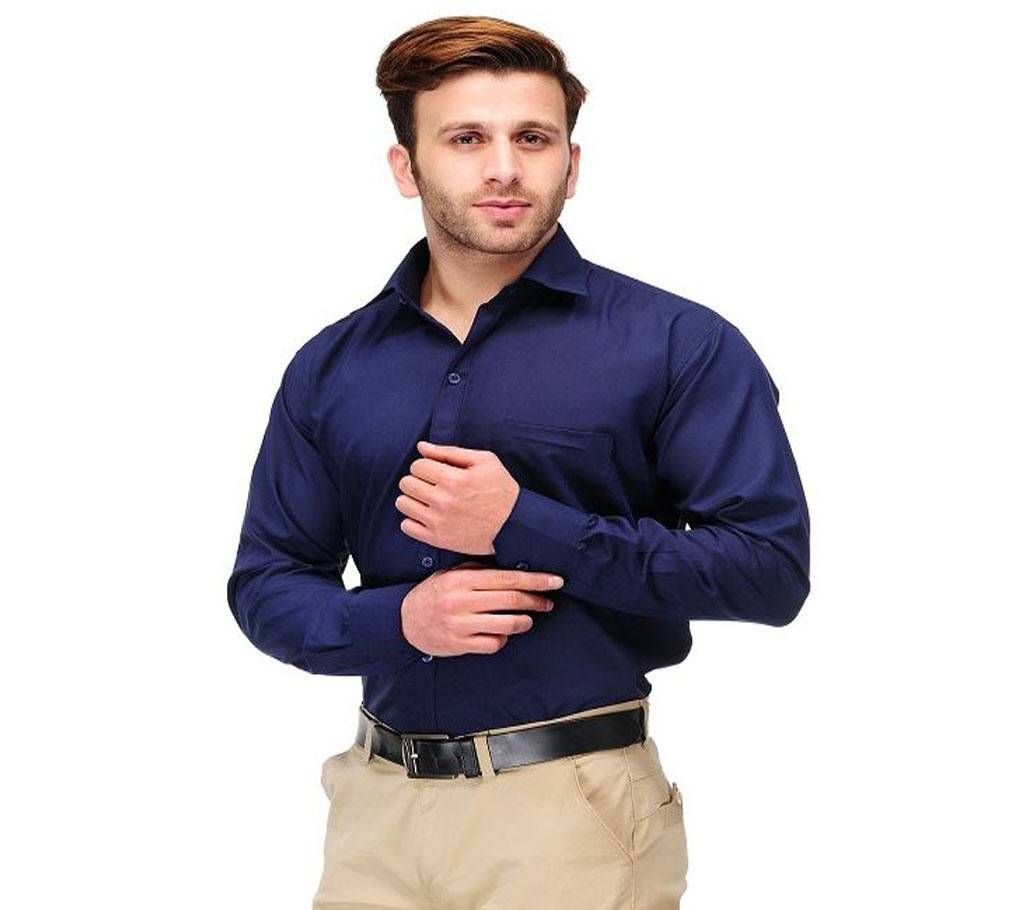 Full Sleeve Navy Blue Shirt for Man