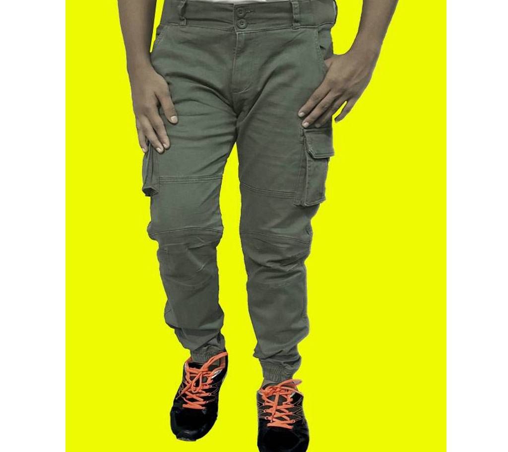 MEN'S COTTON-GABERDINE, LONG CARGO JOGGER PANT.
