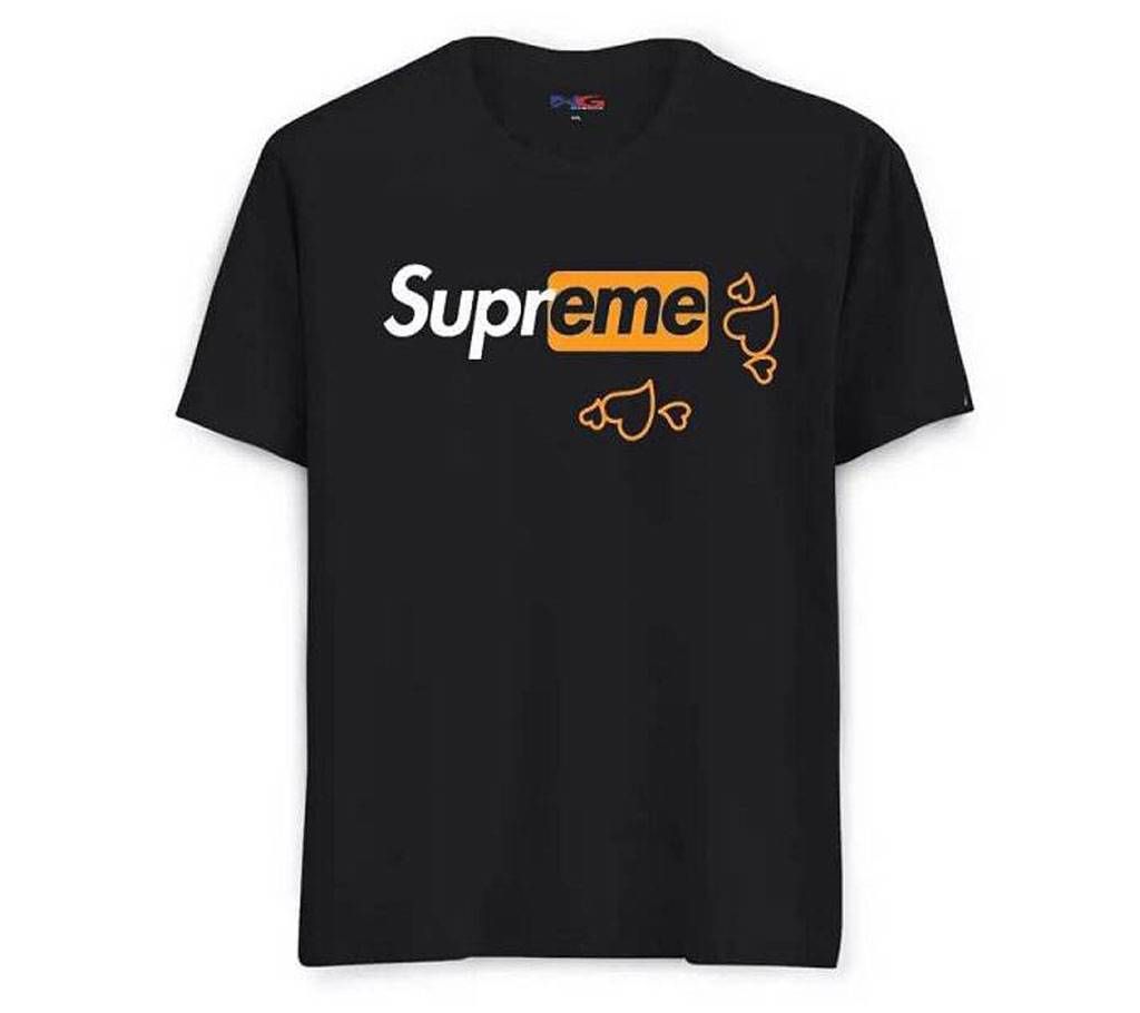 Rubber Print Summer T-shirt  - Black